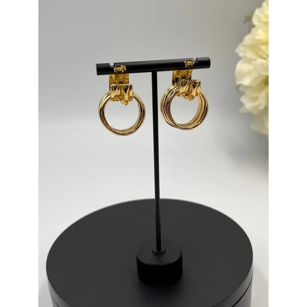 Oma The Label The Idea 18k Gold‎ Plated Chunky Hoop Statement Earring